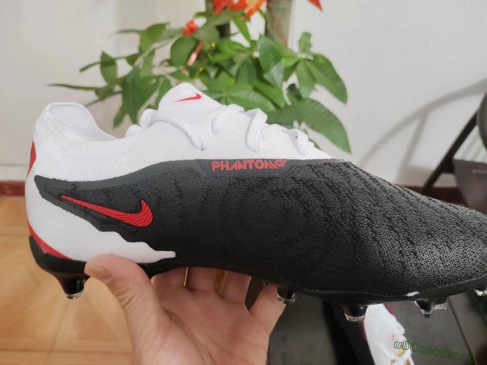 Men's Nike Phantom GX Elite FG Firm Ground Low-Tops Football Boots - Black/White/Red