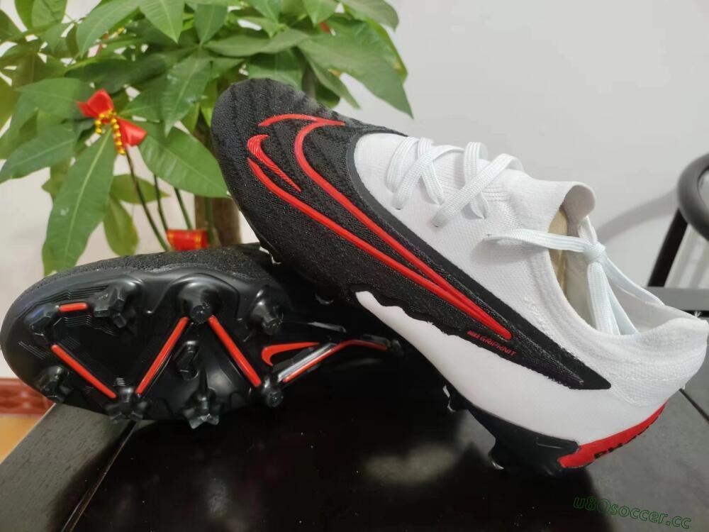 Men's Nike Phantom GX Elite FG Firm Ground Low-Tops Football Boots - Black/White/Red