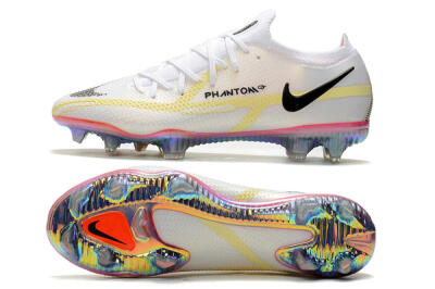 Men's Nike Phantom GT 2 Elite FG Firm Ground Low-Tops Football Boots - White/Yellow/Black