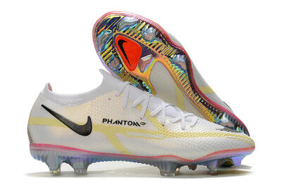 Men's Nike Phantom GT 2 Elite FG Firm Ground Low-Tops Football Boots - White/Yellow/Black