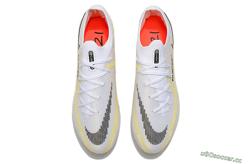 Men's Nike Phantom GT 2 Elite FG Firm Ground Low-Tops Football Boots - White/Yellow/Black 4