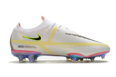Men's Nike Phantom GT 2 Elite FG Firm Ground Low-Tops Football Boots - White/Yellow/Black