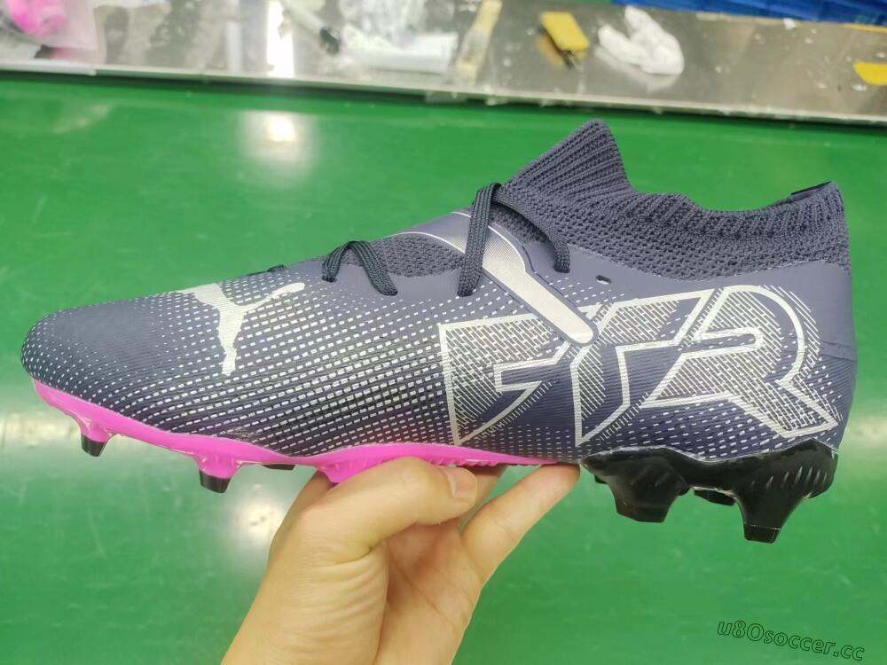 Men's Puma Future Ultimate 2024 FG Firm Ground Low-Tops Football Boots - Blue/Silver/Pink