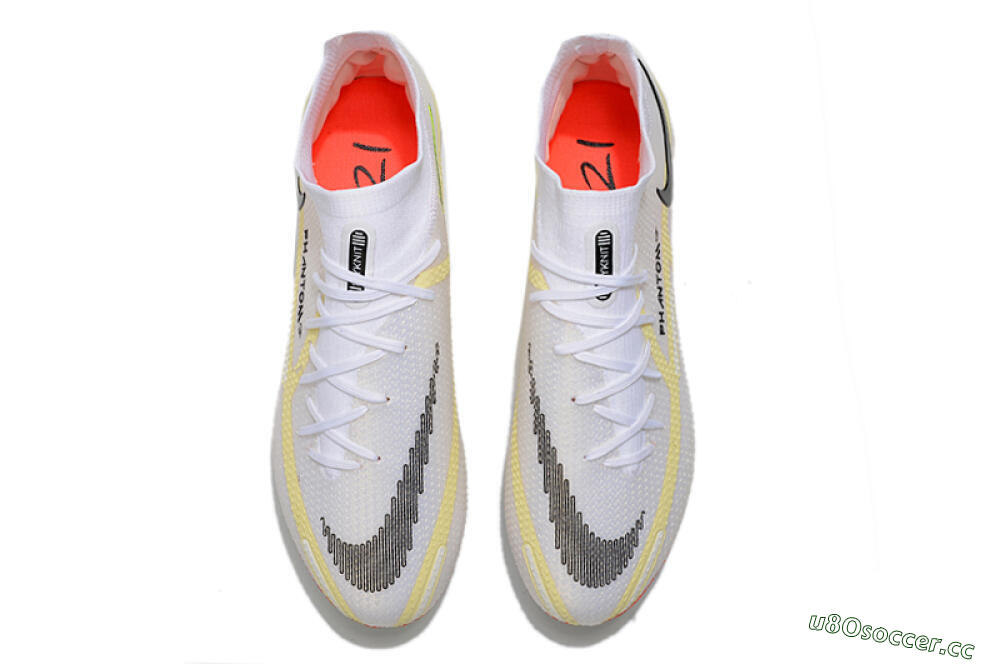 Men's Nike Phantom GT 2 Elite DF FG Firm Ground High-Tops Football Boots - White/Yellow/Black 4