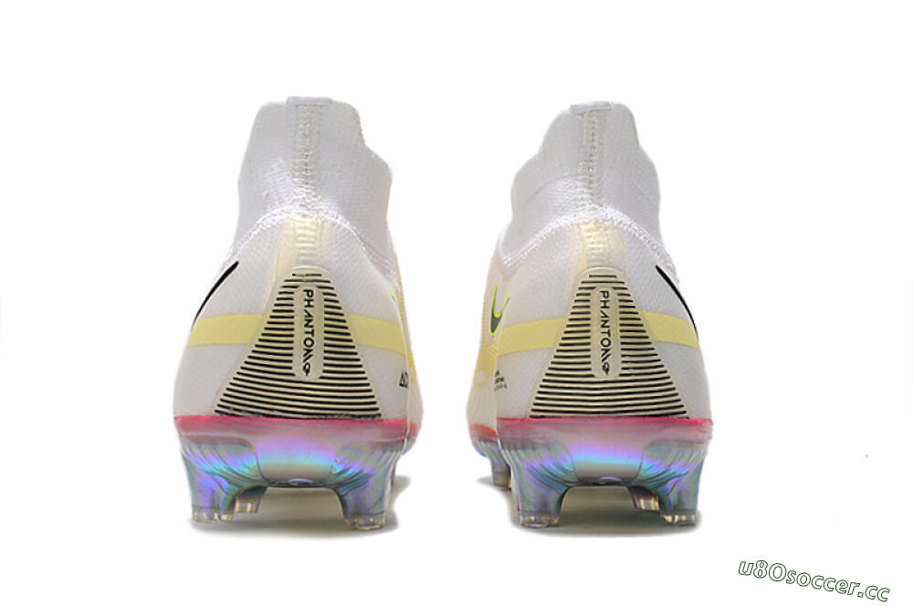 Men's Nike Phantom GT 2 Elite DF FG Firm Ground High-Tops Football Boots - White/Yellow/Black 5