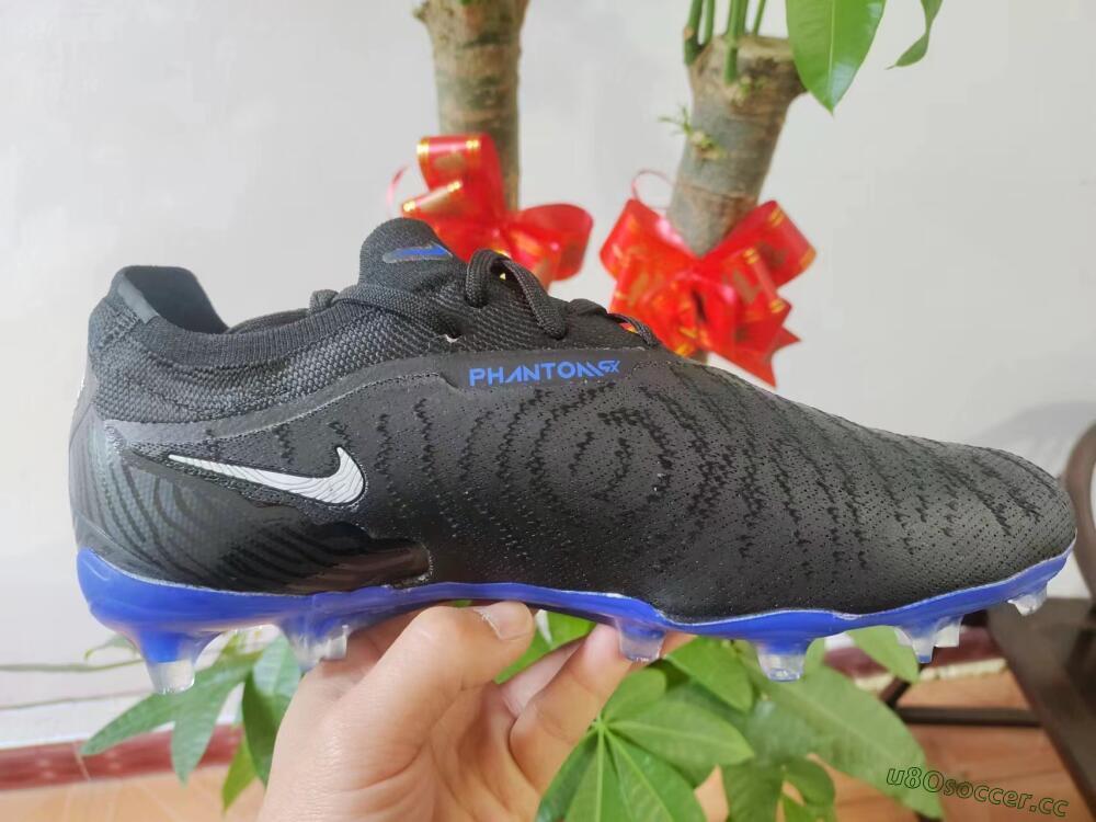 Men's Nike Phantom GX Elite FG Firm Ground Low-Tops Football Boots - Black/Grey/Blue