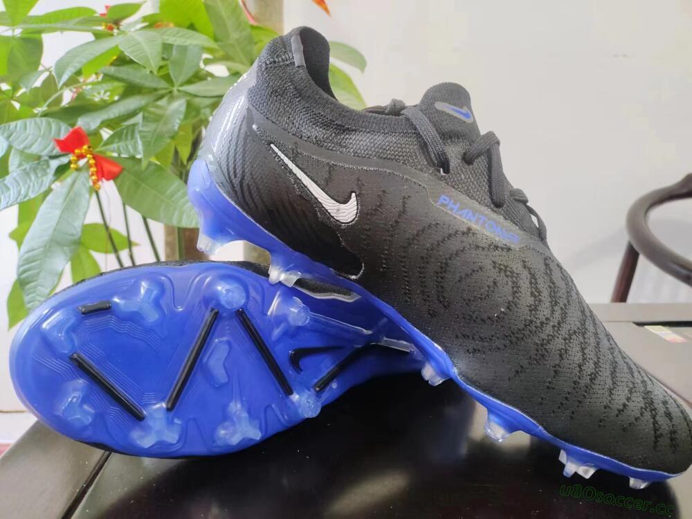 Men's Nike Phantom GX Elite FG Firm Ground Low-Tops Football Boots - Black/Grey/Blue