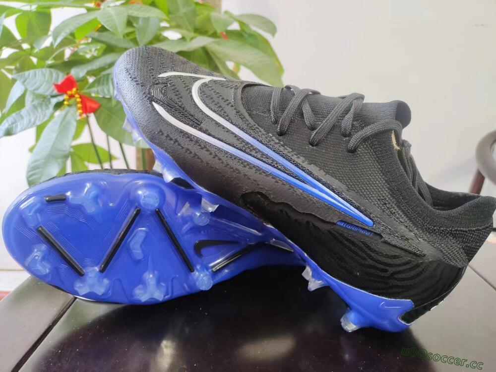 Men's Nike Phantom GX Elite FG Firm Ground Low-Tops Football Boots - Black/Grey/Blue