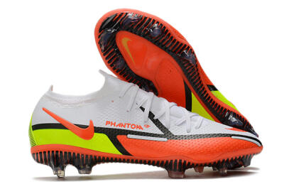 Men's Nike Phantom GT 2 Elite FG Firm Ground Low-Tops Football Boots - White/Red/Green