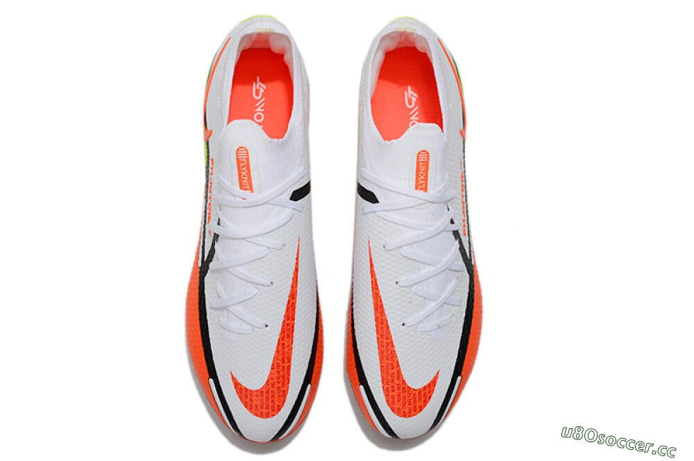 Men's Nike Phantom GT 2 Elite FG Firm Ground Low-Tops Football Boots - White/Red/Green 4