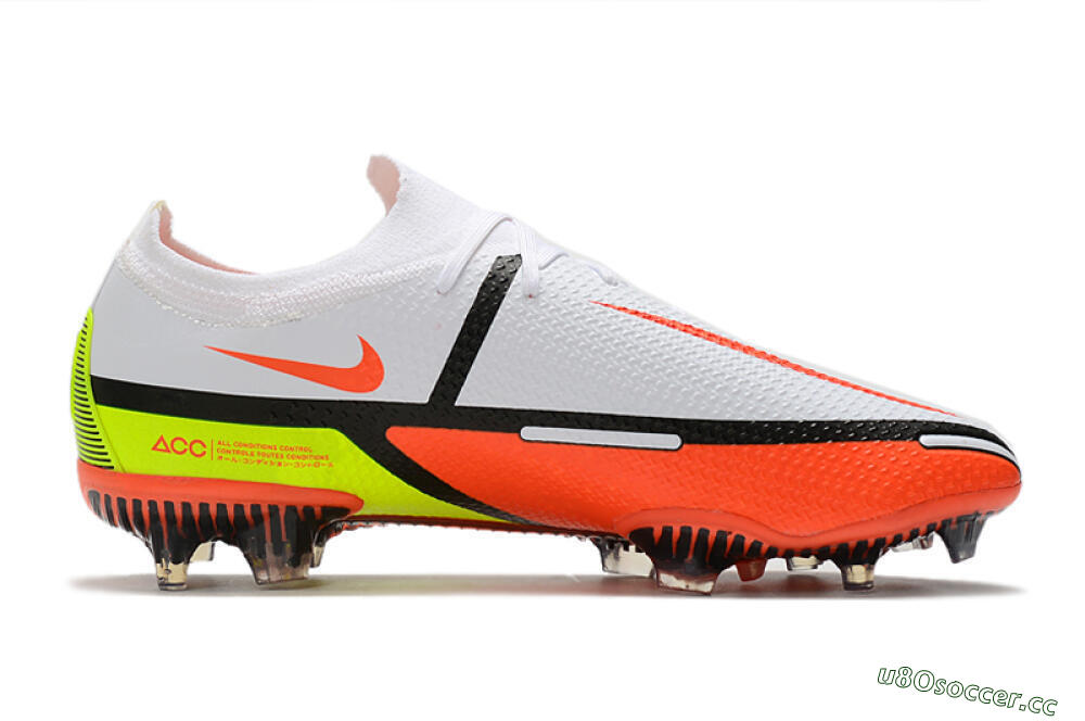 Men's Nike Phantom GT 2 Elite FG Firm Ground Low-Tops Football Boots - White/Red/Green 7