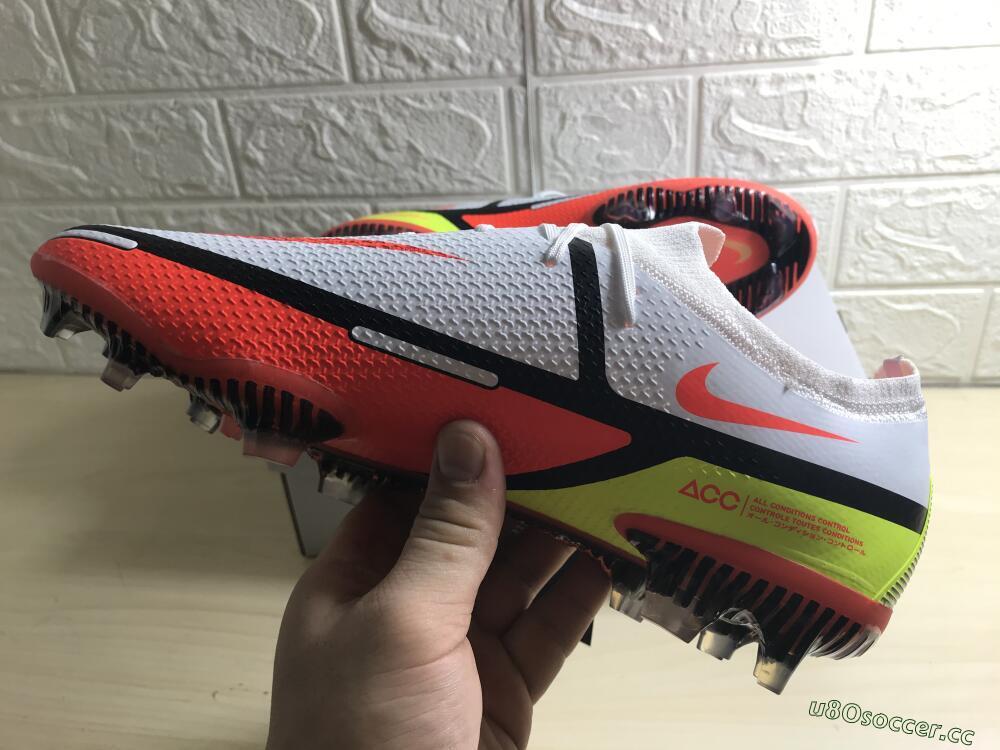Men's Nike Phantom GT 2 Elite FG Firm Ground Low-Tops Football Boots - White/Red/Green