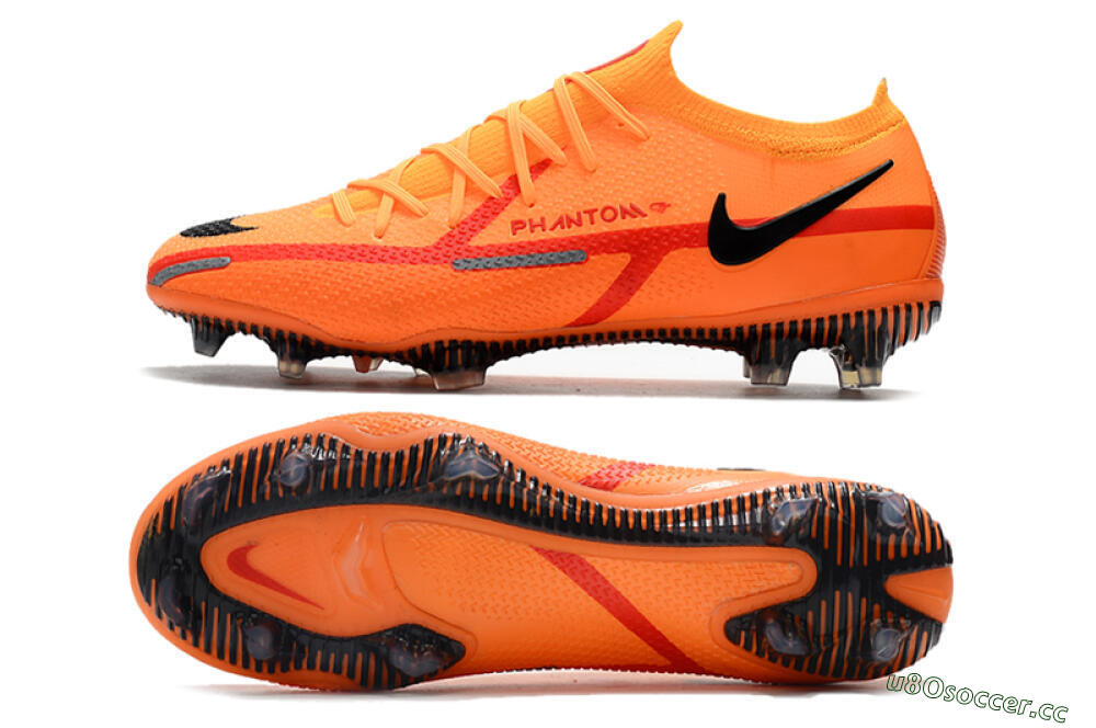 Men's Nike Phantom GT 2 Elite FG Firm Ground Low-Tops Football Boots - Orange/Black 1