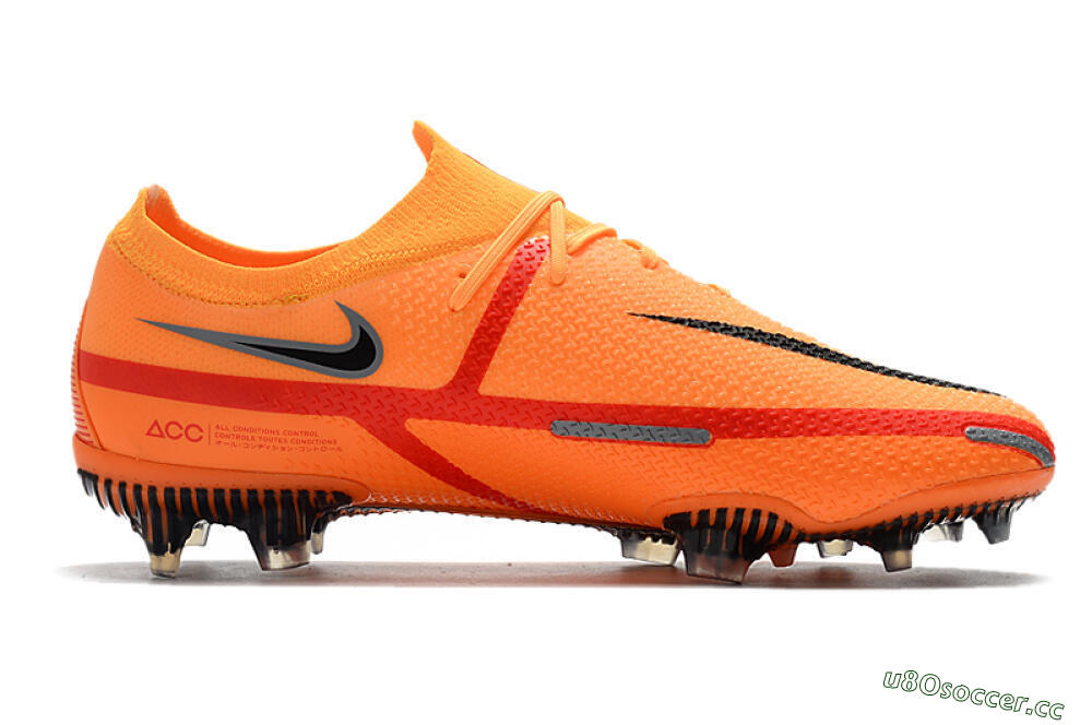 Men's Nike Phantom GT 2 Elite FG Firm Ground Low-Tops Football Boots - Orange/Black 7