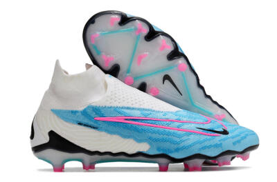 Men's Nike Phantom GX Elite DF FG Firm Ground High-Tops Football Boots - Blue/White/Pink
