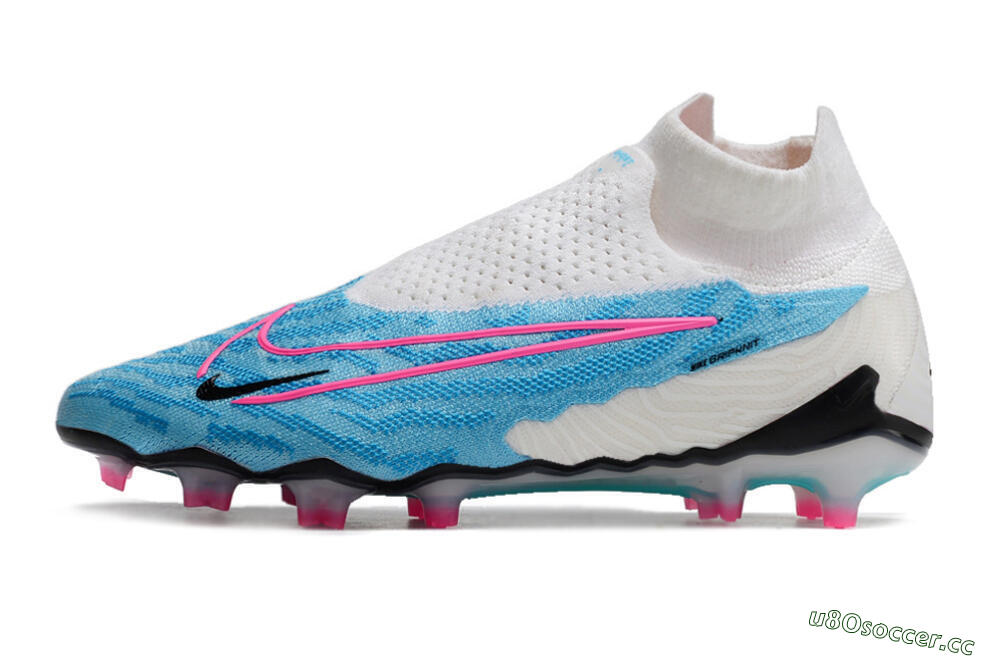 Men's Nike Phantom GX Elite DF FG Firm Ground High-Tops Football Boots - Blue/White/Pink 0