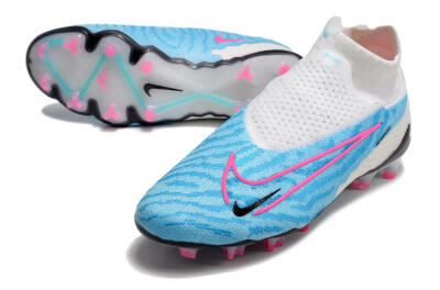 Men's Nike Phantom GX Elite DF FG Firm Ground High-Tops Football Boots - Blue/White/Pink
