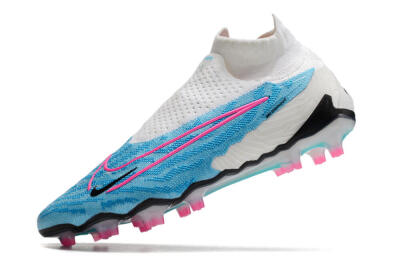 Men's Nike Phantom GX Elite DF FG Firm Ground High-Tops Football Boots - Blue/White/Pink