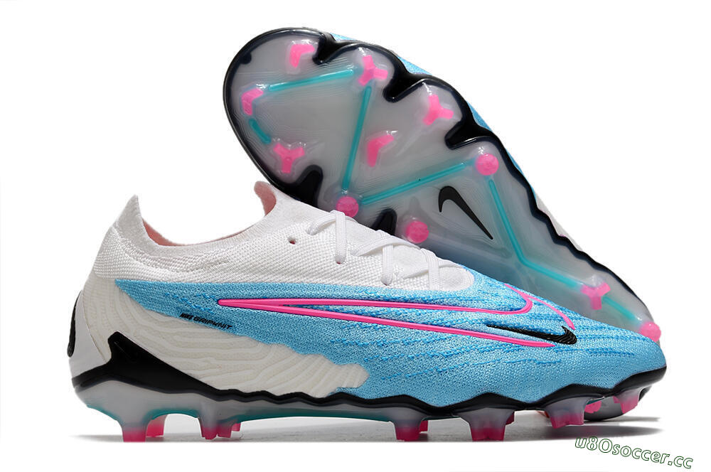 Men's Nike Phantom GX Elite FG Firm Ground Low-Tops Football Boots - Blue/White/Pink 2