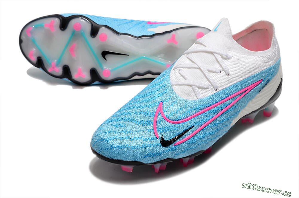Men's Nike Phantom GX Elite FG Firm Ground Low-Tops Football Boots - Blue/White/Pink 3