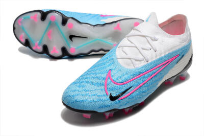 Men's Nike Phantom GX Elite FG Firm Ground Low-Tops Football Boots - Blue/White/Pink