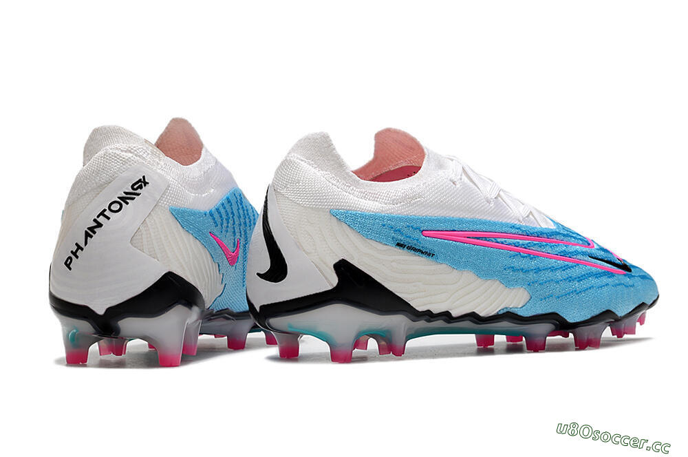 Men's Nike Phantom GX Elite FG Firm Ground Low-Tops Football Boots - Blue/White/Pink 6