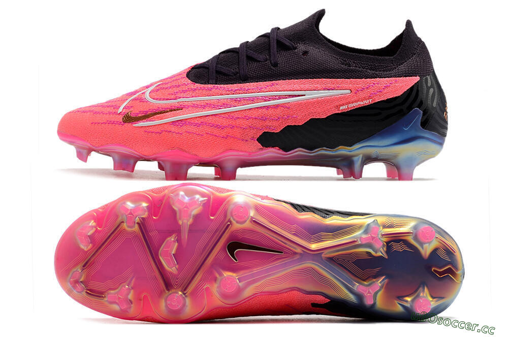 Men's Nike Phantom GX Elite FG Firm Ground Low-Tops Football Boots - Pink/Black 1