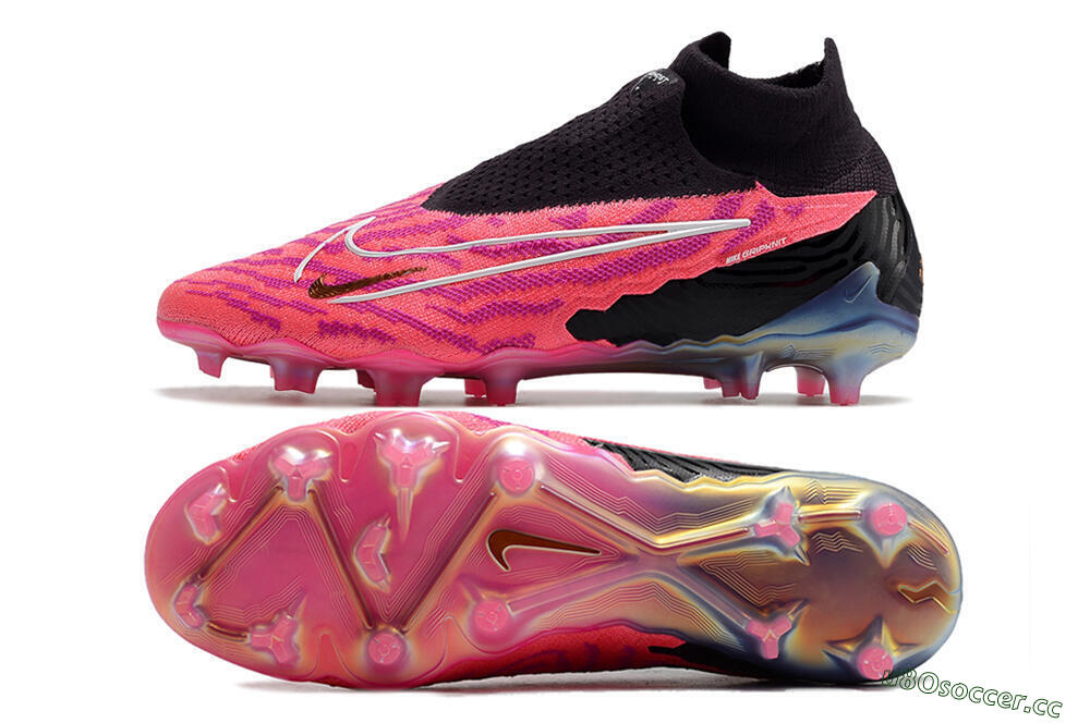 Men's Nike Phantom GX Elite DF Link FG Firm Ground High-Tops Football Boots - Pink/Black 1