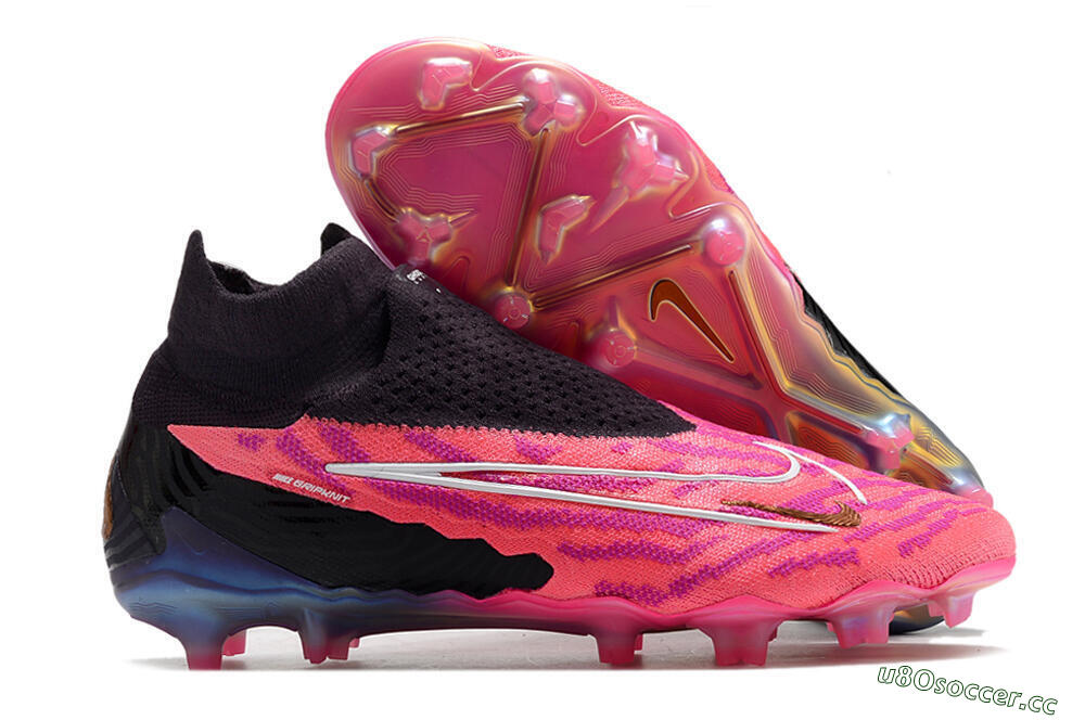 Men's Nike Phantom GX Elite DF Link FG Firm Ground High-Tops Football Boots - Pink/Black 2