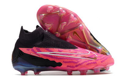 Men's Nike Phantom GX Elite DF Link FG Firm Ground High-Tops Football Boots - Pink/Black
