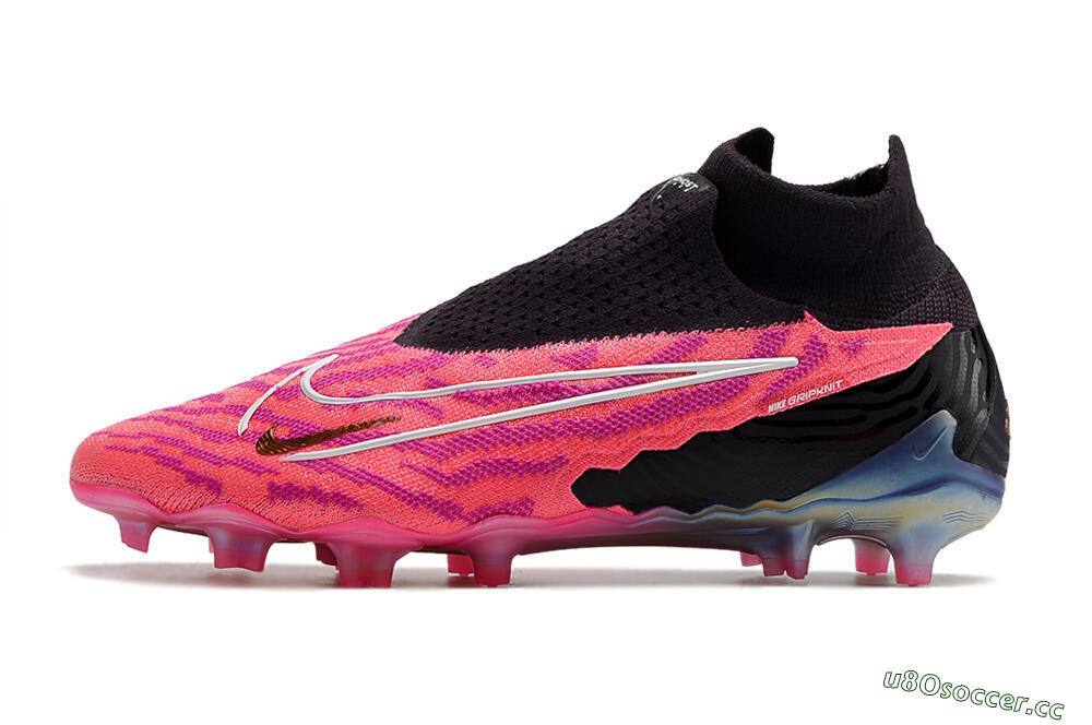 Men's Nike Phantom GX Elite DF Link FG Firm Ground High-Tops Football Boots - Pink/Black 0