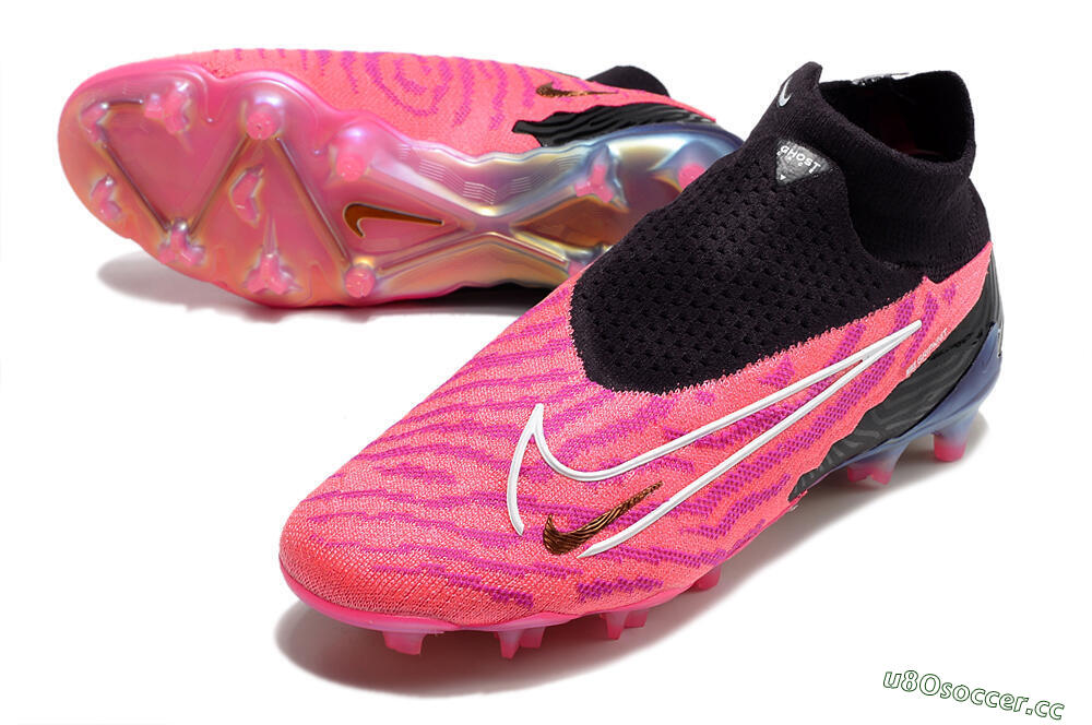Men's Nike Phantom GX Elite DF Link FG Firm Ground High-Tops Football Boots - Pink/Black 3