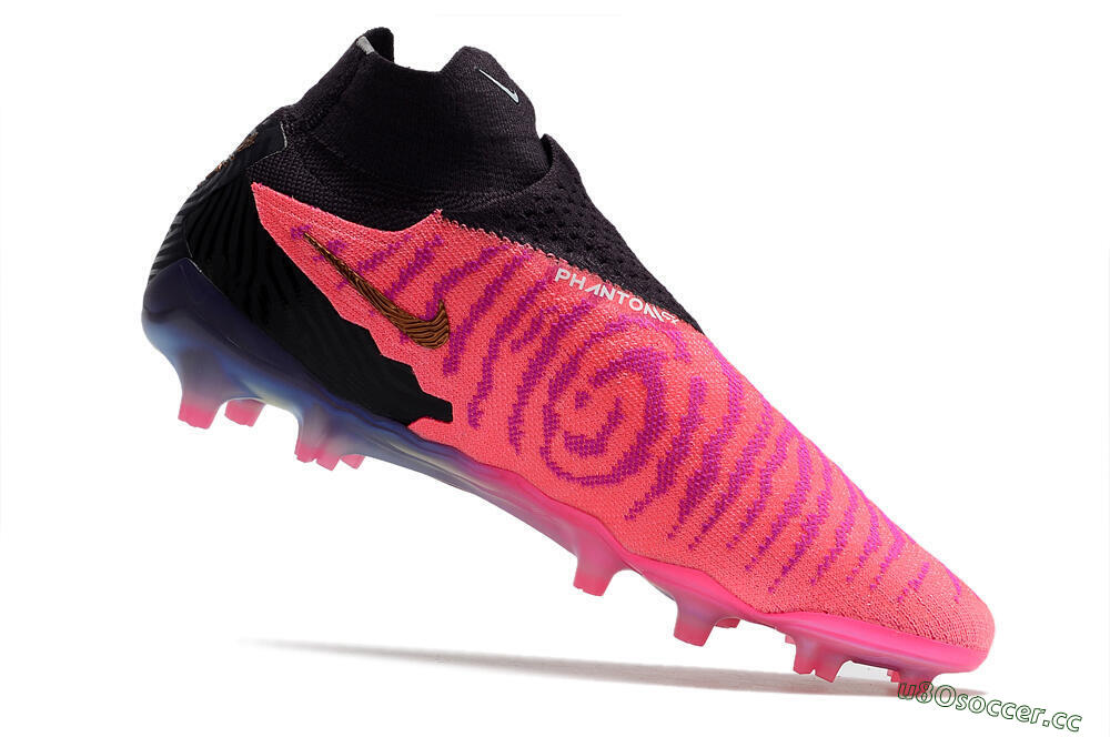 Men's Nike Phantom GX Elite DF Link FG Firm Ground High-Tops Football Boots - Pink/Black 4