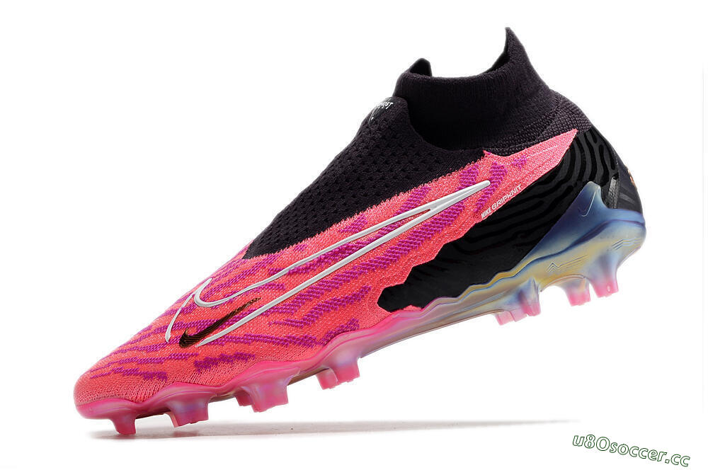Men's Nike Phantom GX Elite DF Link FG Firm Ground High-Tops Football Boots - Pink/Black 5