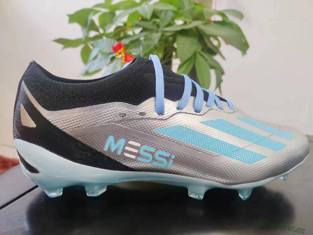 Men's Adidas X Speedportal.1 FG Firm Ground Low-Tops Football Boots - Grey/Blue/Black