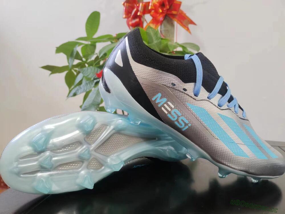 Men's Adidas X Speedportal.1 FG Firm Ground Low-Tops Football Boots - Grey/Blue/Black