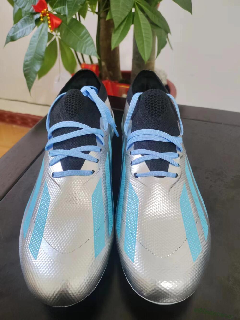 Men's Adidas X Speedportal.1 FG Firm Ground Low-Tops Football Boots - Grey/Blue/Black