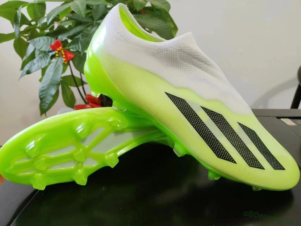 Men's Adidas X Crazyfast.1 LL FG Firm Ground Low-Tops Football Boots - Green/Black/White