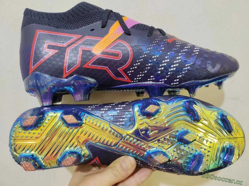Men's Puma Future Ultimate FG Firm Ground Low-Tops Football Boots - Blue/Purple/Pink