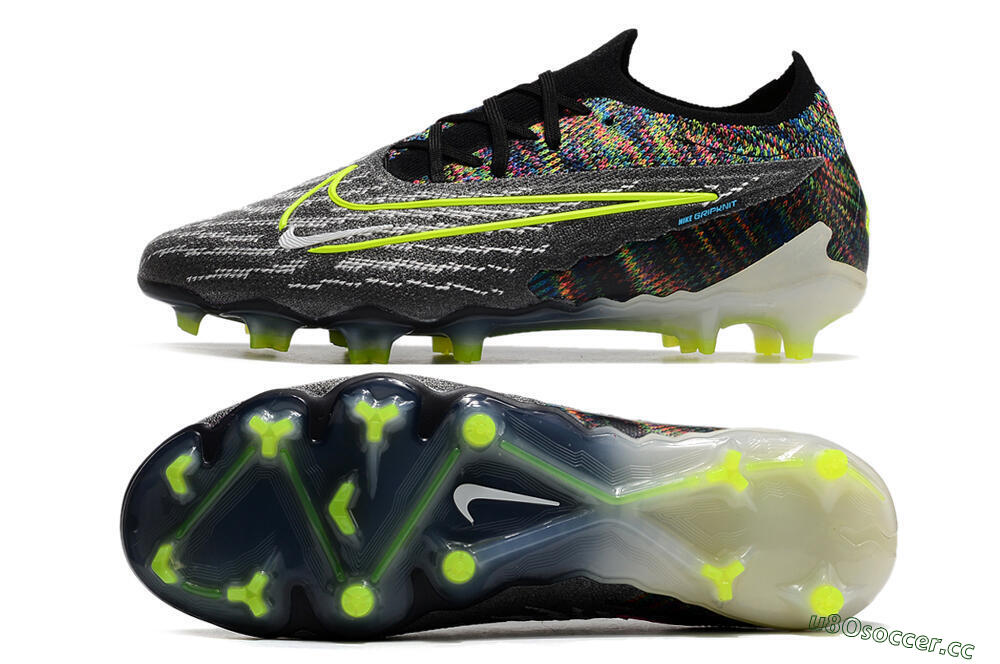 Men's Nike Phantom GX Elite FG Firm Ground Low-Tops Football Boots - Grey/Rainbow 1