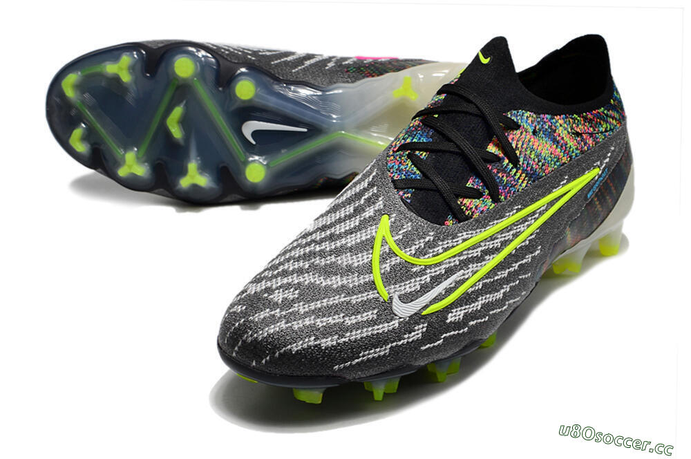 Men's Nike Phantom GX Elite FG Firm Ground Low-Tops Football Boots - Grey/Rainbow 3