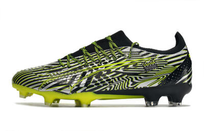 Men's Puma Ultra Ultimate FG Firm Ground Low-Tops Football Boots - White/Black/Green
