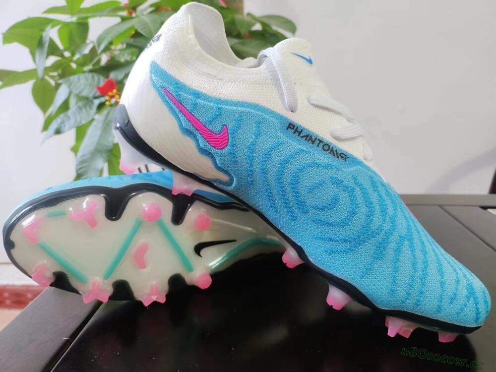 Men's Nike Phantom GX Elite FG Firm Ground Low-Tops Football Boots - Blue/White/Pink