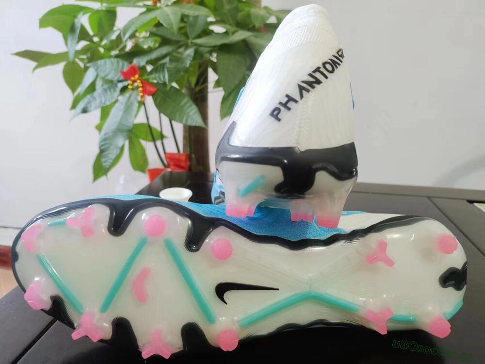 Men's Nike Phantom GX Elite FG Firm Ground Low-Tops Football Boots - Blue/White/Pink