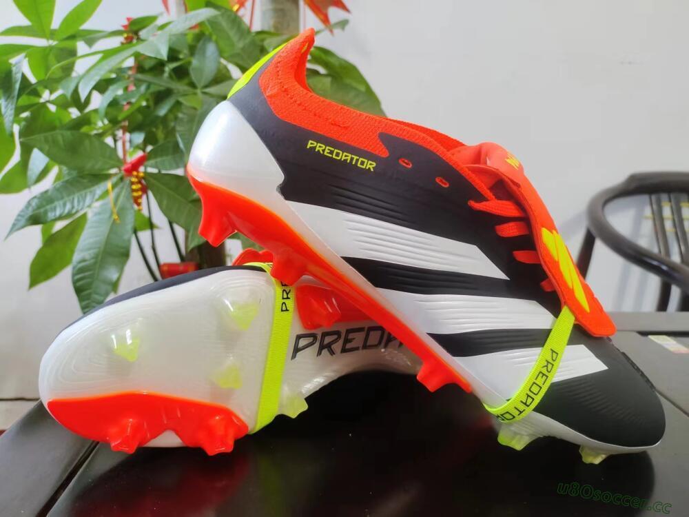 Men's Adidas Predator Elite Foldover Tongue FG Firm Ground Low-Tops Football Boots - Black/White/Red