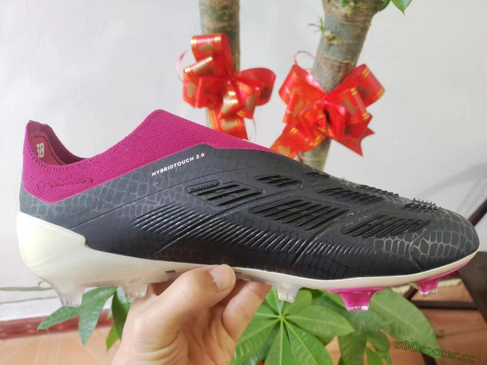 Men's Adidas Predator Accuracy+ FG Firm Ground Low-Tops Football Boots - Black/White/Pink