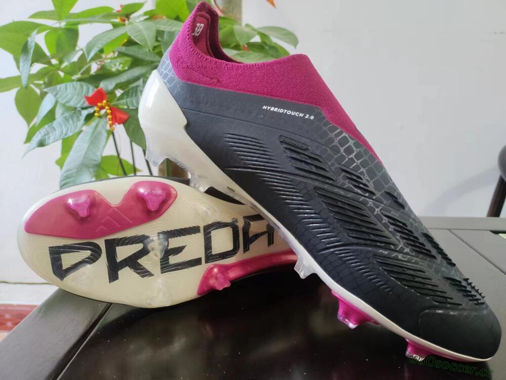 Men's Adidas Predator Accuracy+ FG Firm Ground Low-Tops Football Boots - Black/White/Pink