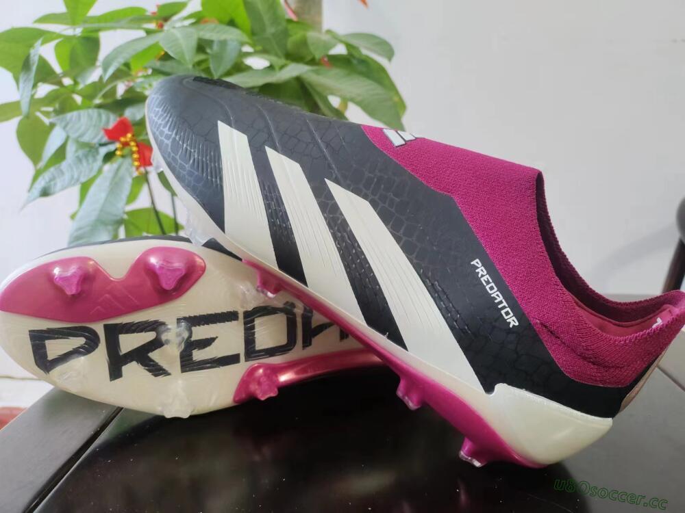 Men's Adidas Predator Accuracy+ FG Firm Ground Low-Tops Football Boots - Black/White/Pink