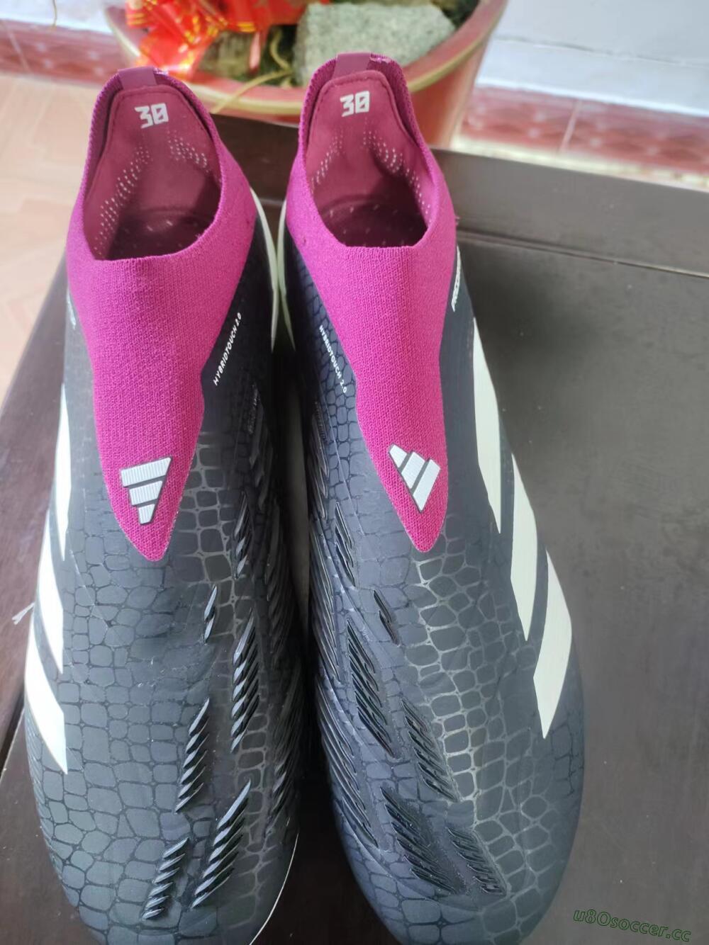 Men's Adidas Predator Accuracy+ FG Firm Ground Low-Tops Football Boots - Black/White/Pink