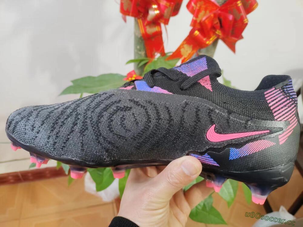 Men's Nike Phantom GX Elite FG Firm Ground Low-Tops Football Boots - Black/Pink/Blue